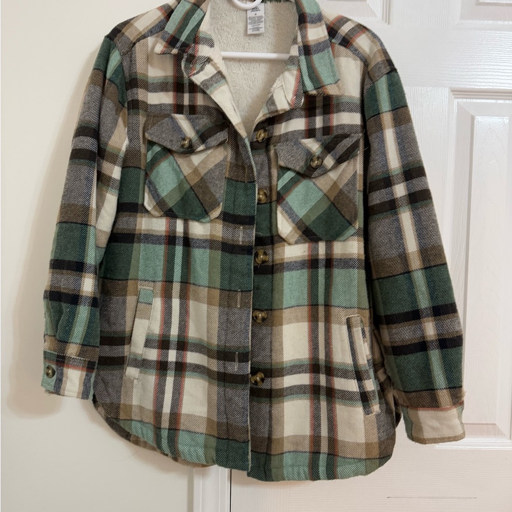 Plaid Button-Up Jacket